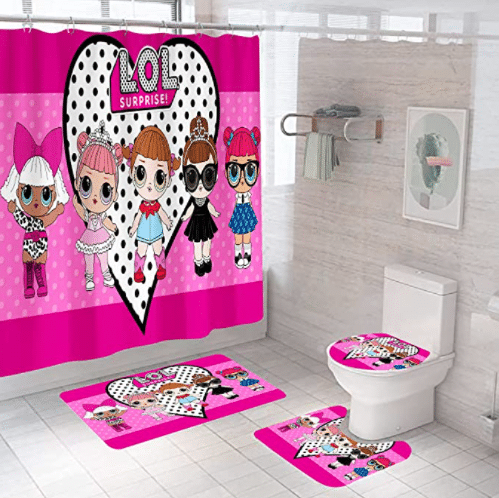 Mmijap 4-Piece Bathroom Shower Curtain Set