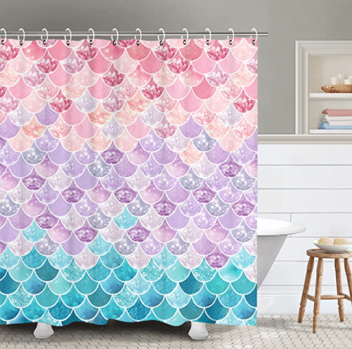 RosieLily Mermaid Scale Shower Curtain