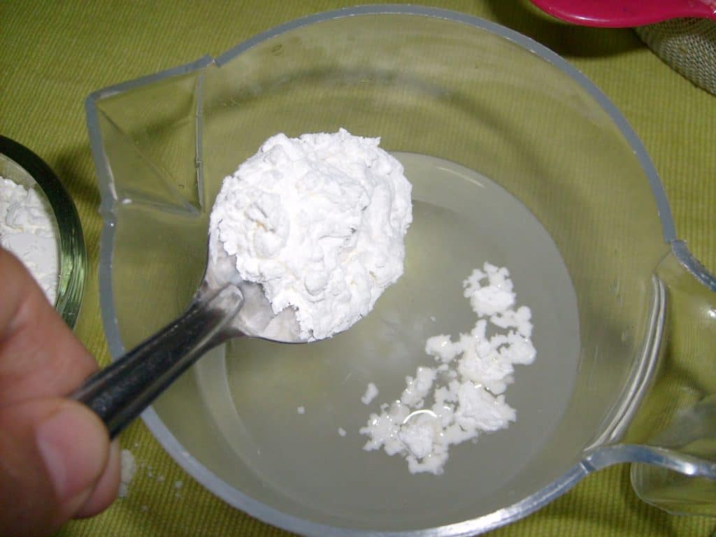 Cornstarch mixed with water