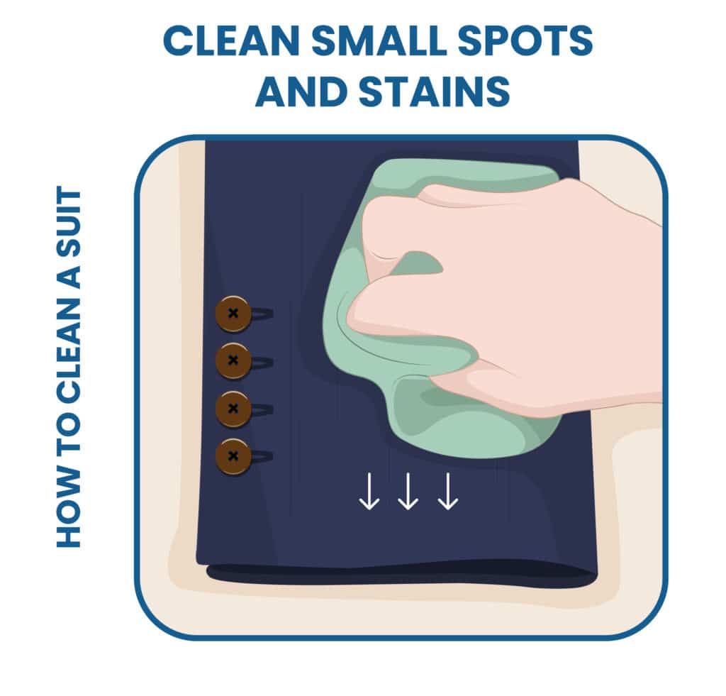 how to clean small spots and stains on suit