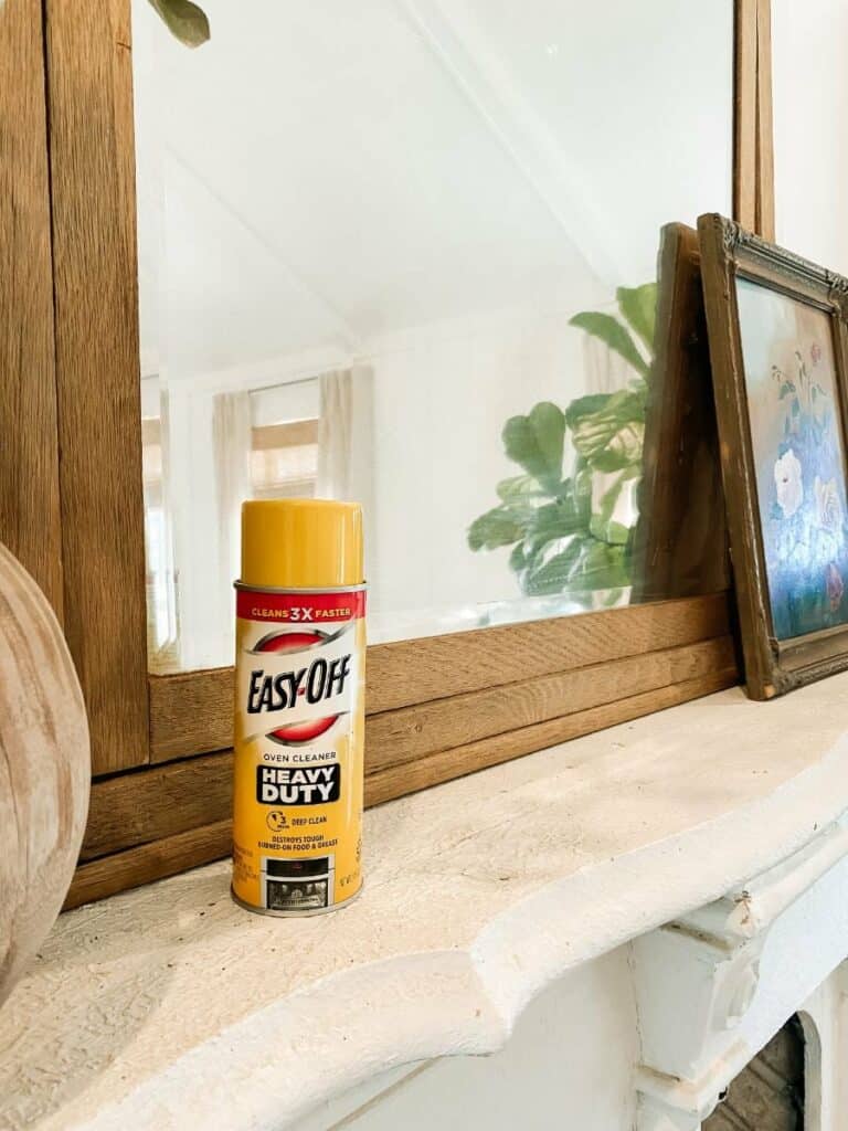 How to Get Paint Off Of a Mirror using easy off over cleaner