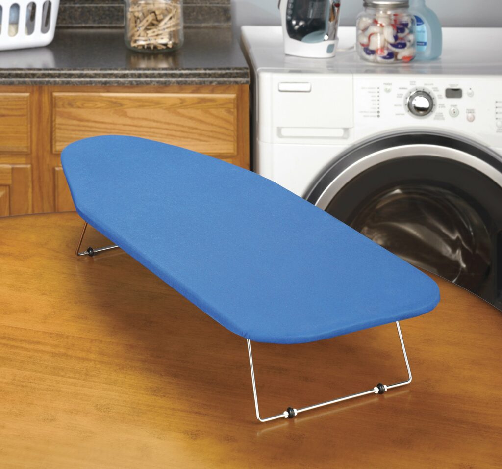 Whitmor Tabletop Ironing Board with Scorch Resistant Cover Blue