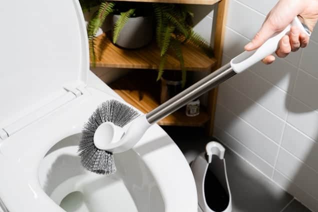 Marbrasse Slim Compact Bathroom Toilet Bowl Brush with Holder